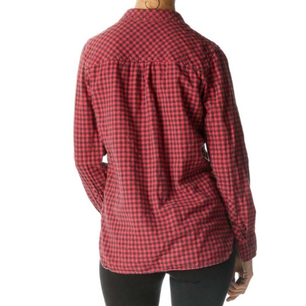 J. Crew Red & Black Buffalo Plaid Flannel Button Up Long Sleeve Shirt Size 4 - Picture 4 of 11